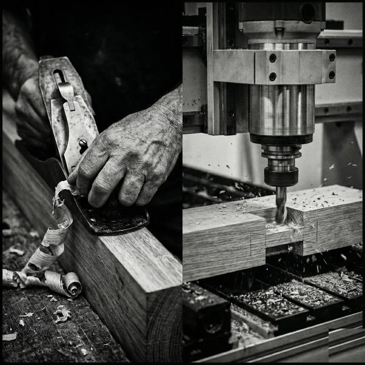 Pialla artigianale a mano e fresa CNC su legno: artigianalità e innovazione in Falegnameria Negro